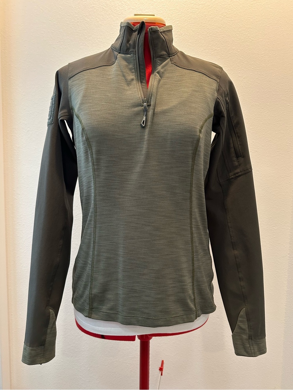 5.11 Tactical - Olive Green Quarter-Zip Performance Top - Women's Size XS